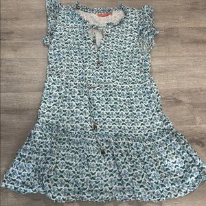 Oliphant Blue and White Midi Dress